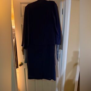 Elegant Long Sleeve Navy Dress